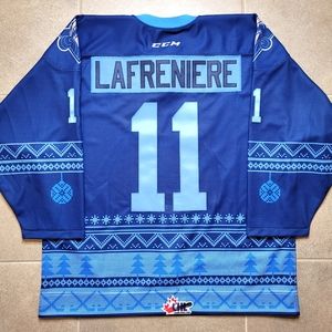 Rimouski Oceanic Alexis Lafreniere Ugly Sweater Holiday CCM Hockey Jersey